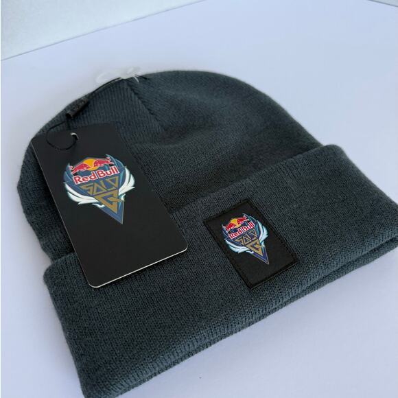 Red Bull NWT Beanie Solo Q Champions Adult Unisex Knit Logo Grey Hat Cap Gaming - Picture 3 of 6